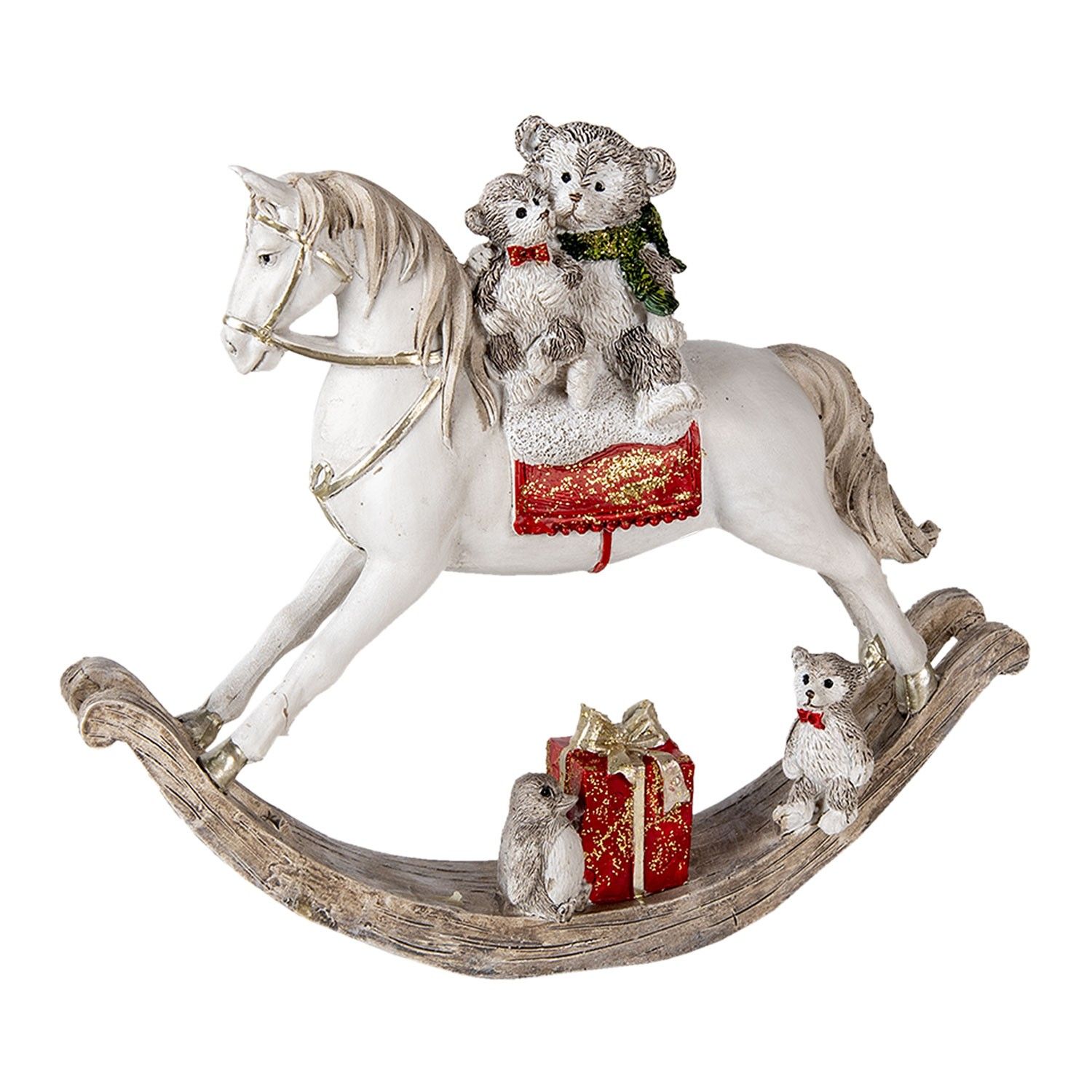 Dekorativní soška houpacího koníka - 21*5*17 cm Clayre & Eef - LaHome - vintage dekorace