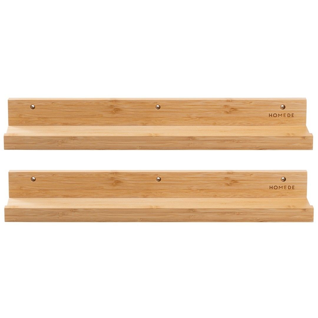 HOMEDE Sada dvou polic Planke bambus, velikost 60x13 x7 - Houseland.cz