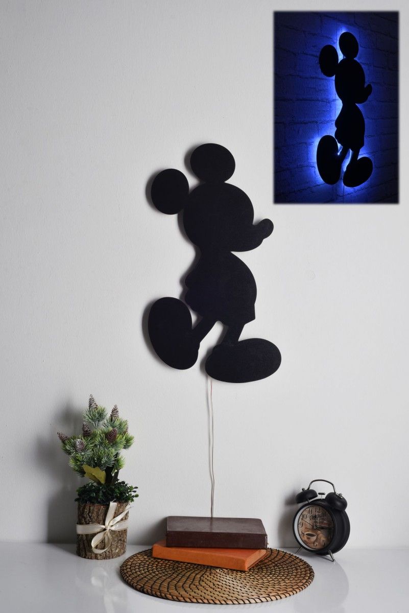 Hanah Home Nástěnná dekorace s led osvětlením Mickey Mouse modrá - Houseland.cz