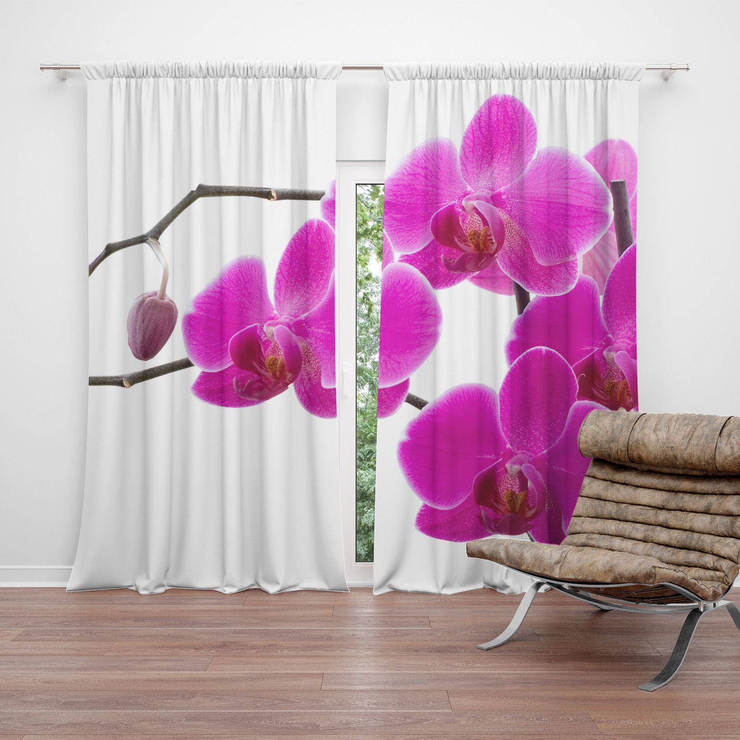 Závěs SABLIO - Fialové orchideje 2ks 150x250cm - E-shop Sablo s.r.o.
