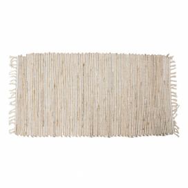 Béžovo-hnědý bavlněný kobereček s třásněmi - 70*140 cm Clayre & Eef LaHome - vintage dekorace