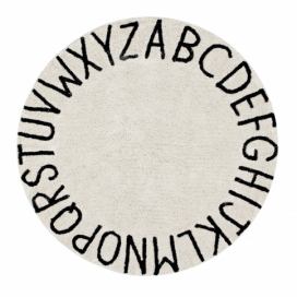 Lorena Canals koberce Přírodní koberec, ručně tkaný Round ABC Natural-Black - 150x150 (průměr) kruh cm Mujkoberec.cz