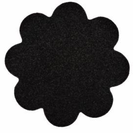 Vopi koberce Kusový koberec Eton černý květina - 120x120 kytka cm