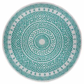 NORTHRUGS - Hanse Home koberce Kusový koberec Jaffa 105213 Emerald green Cream kruh - 160x160 (průměr) kruh cm Mujkoberec.cz