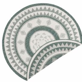 NORTHRUGS - Hanse Home koberce Kusový koberec Twin Supreme 103415 Jamaica green creme kruh – na ven i na doma - 200x200 (průměr) kruh cm Mujkoberec.cz