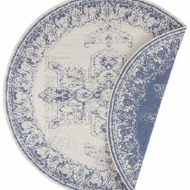 NORTHRUGS - Hanse Home koberce Kusový koberec Twin Supreme 104138 Blue/Cream kruh – na ven i na doma - 140x140 (průměr) kruh cm Mujkoberec.cz