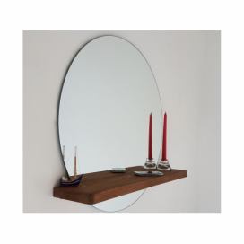  Nástěnné zrcadlo s policí SUNSET 70x70 cm borovice 