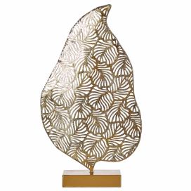 Dekorativní soška ve tvaru listu zlatá LITHIUM