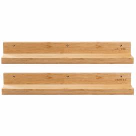 HOMEDE Sada dvou polic Planke bambus, velikost 60x13 x7