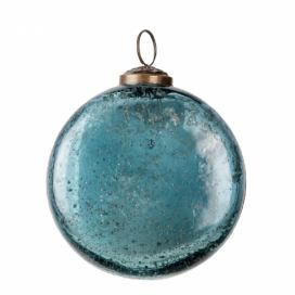 Modrá skleněná vánoční koule - Ø 10 cm Clayre & Eef