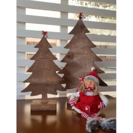 Hanah Home Vánoční dřevěná dekorace s ozdobou Christmas Tree 2 ks