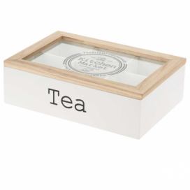 DekorStyle Krabička na čaj Tea box bílá 