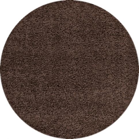 Ayyildiz koberce Kusový koberec Dream Shaggy 4000 Brown kruh - 120x120 (průměr) kruh cm Mujkoberec.cz
