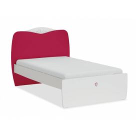 CLK Studentská postel 120x200cm Rosie II-bílá/rubínová