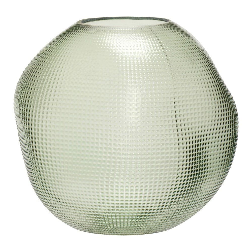 Zelená skleněná váza Hübsch Sole, výška 20 cm - Bonami.cz