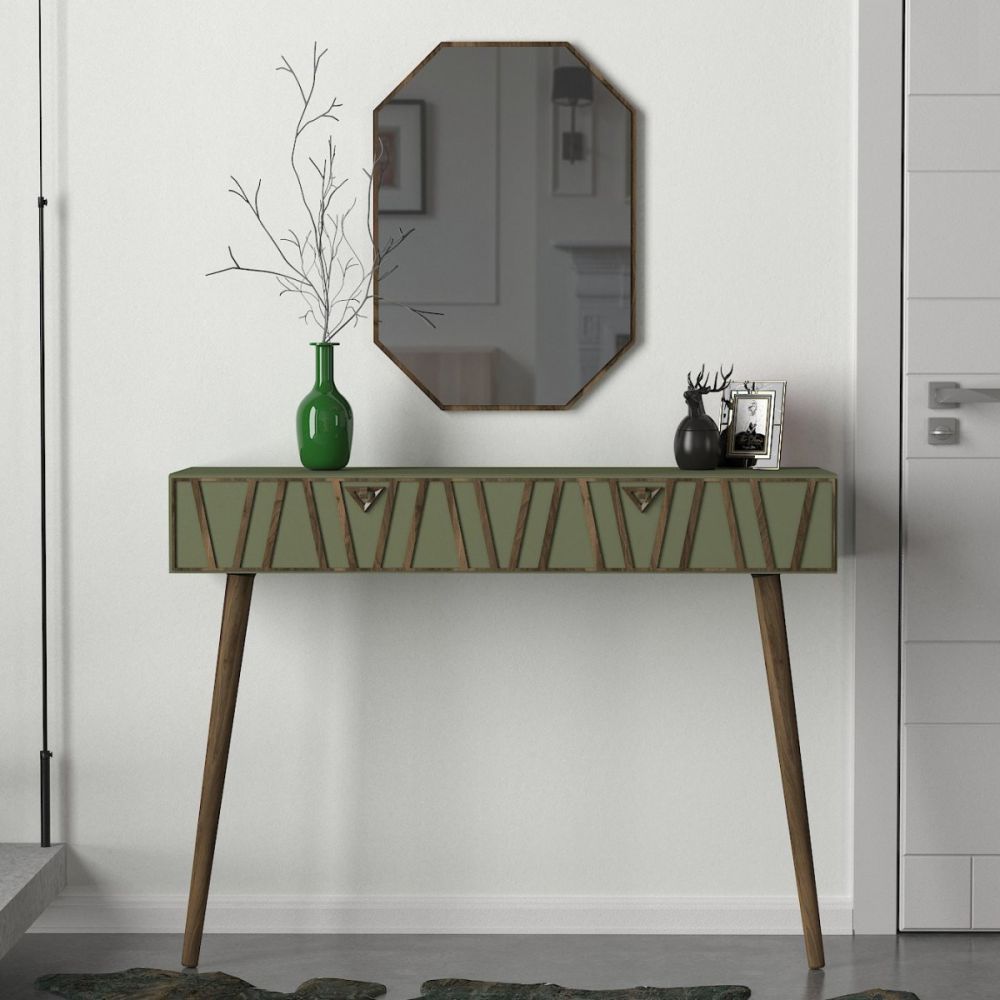Hanah Home Toaletní stolek Forest Aynali 120 cm hnědý/zelený - Houseland.cz