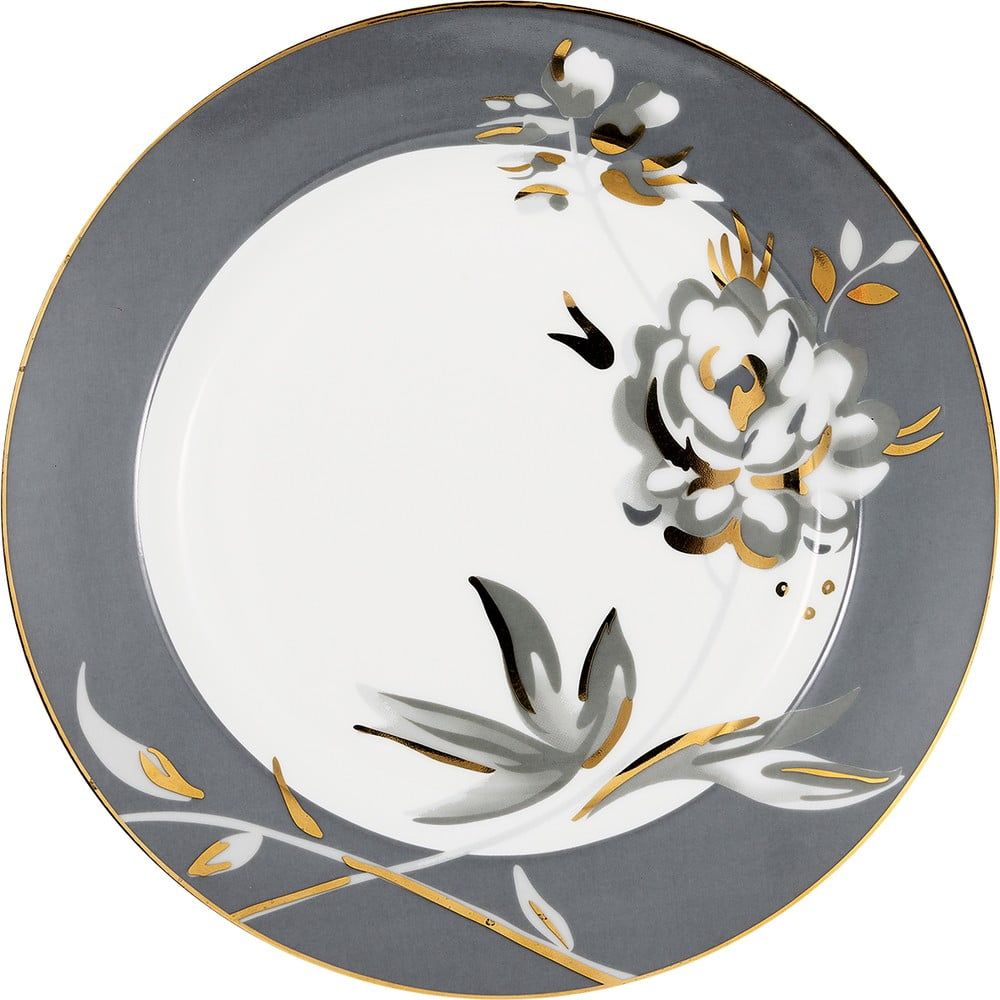 Bílo-šedý dezertní  porcelánový talíř ø 20,5 cm Aslaug – Green Gate - Bonami.cz