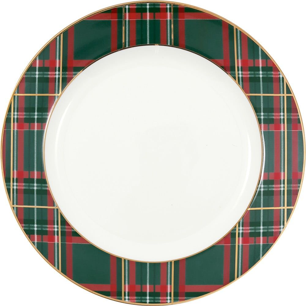 Bílý dezertní  porcelánový talíř s vánočním motivem ø 20,5 cm Dagmar – Green Gate - Bonami.cz