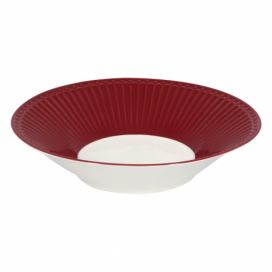 Červeno-bílý hluboký  porcelánový talíř ø 23 cm Alice – Green Gate