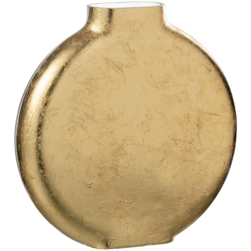 Zlatá skleněná dekorativní váza J-Line Anellu 25,5 cm - Designovynabytek.cz