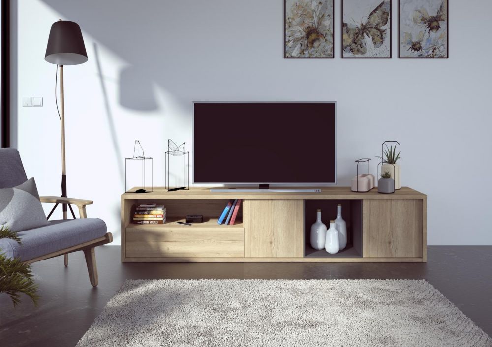 Aldo Prostorný, designový televizní stolek Frame oak - Nábytek ALDO