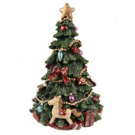 Hrací kolotoč vánoční stromeček s houpacím koníkem - Ø 12*19 cm Clayre & Eef