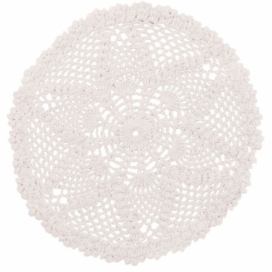 Bílé bavlněné kulaté prostírání krajka Lace white - Ø 32*0,5cm J-Line by Jolipa