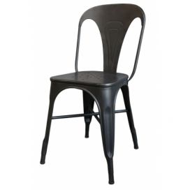 Černá antik kovová židle Factory Chair - 37*36*86cm Chic Antique