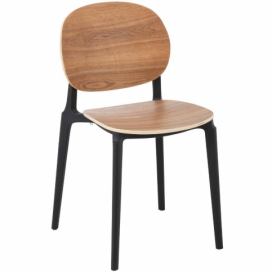 Hnědá dřevěná jídelní židle J-Line Matt