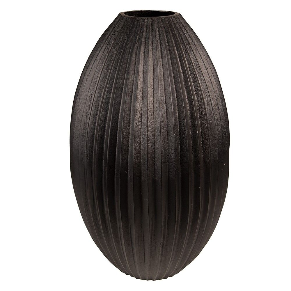 Černá kovová váza Trabi - Ø 24*39 cm Clayre & Eef - LaHome - vintage dekorace