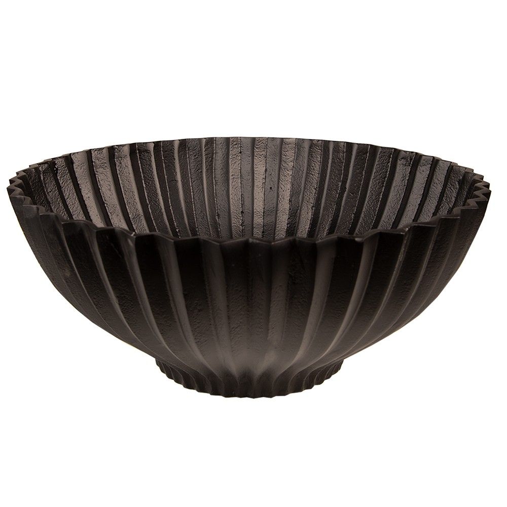 Černá kovová servírovací mísa/talíř Trabi - Ø 33*14 cm Clayre & Eef - LaHome - vintage dekorace