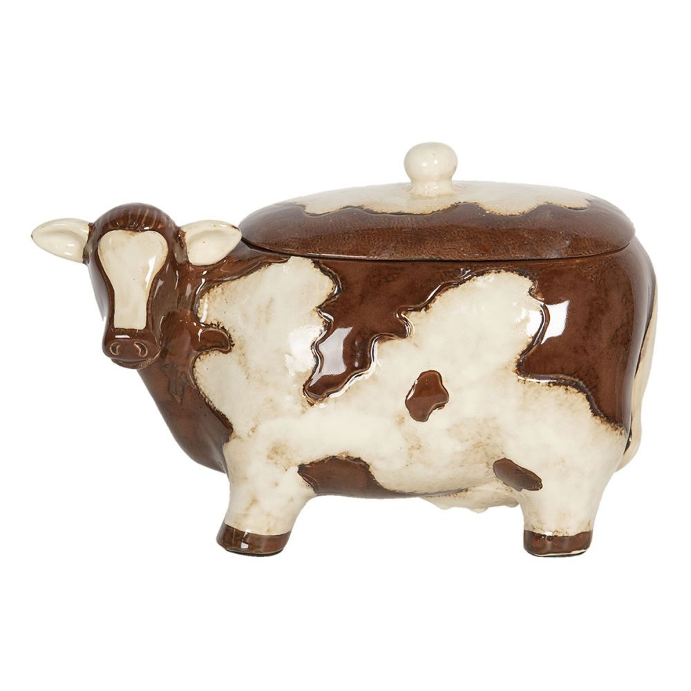 Keramická úložná dóza v designu krávy - 31*16*18 cm Clayre & Eef - LaHome - vintage dekorace