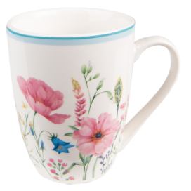 Barevný porcelánový hrneček s květy Meadow - 12*8*10 cm / 356 ml Clayre & Eef