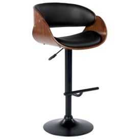 Barová stolička tmavé dřevo/černá BAKU II