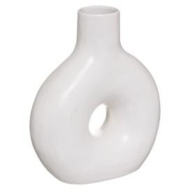 Atmosphera Keramická váza CIRCLE, 21 cm, bílá
