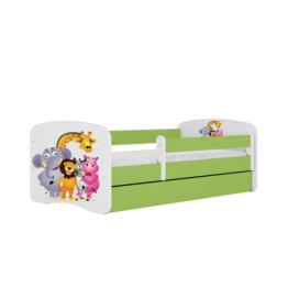 Kocot kids Dětská postel Babydreams ZOO zelená, varianta 70x140, bez šuplíků, s matrací