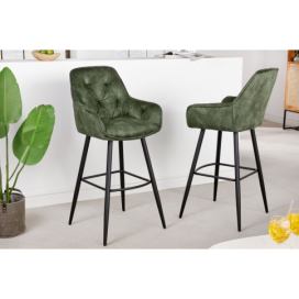 LuxD Designová barová židle Garold zelený samet