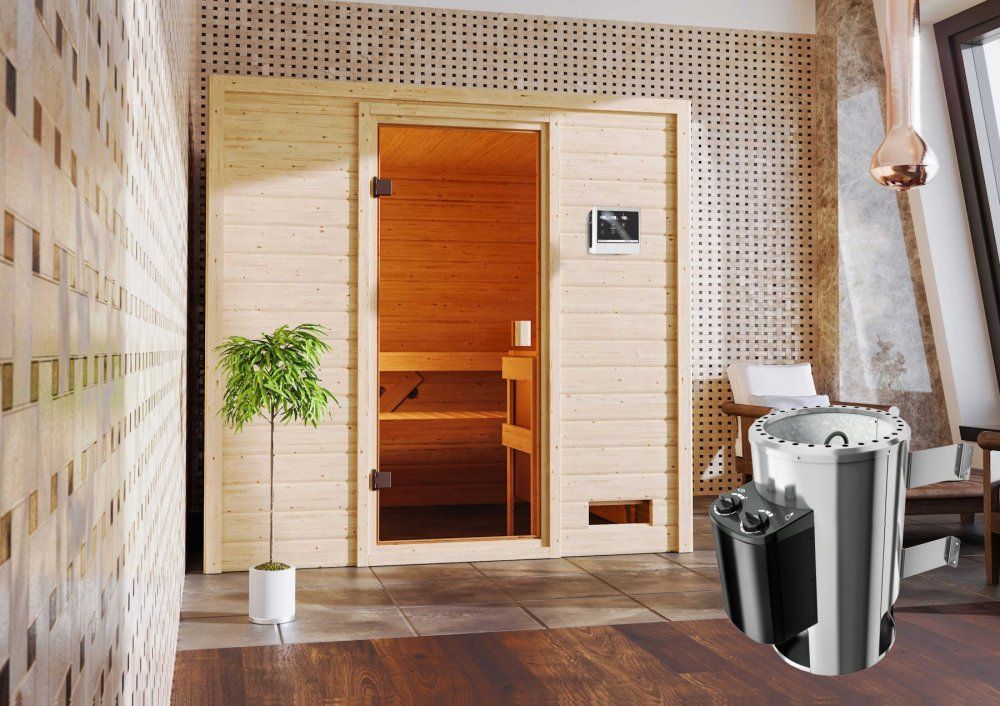 Interiérová finská sauna s kamny 3,6 kW Dekorhome - DEKORHOME.CZ