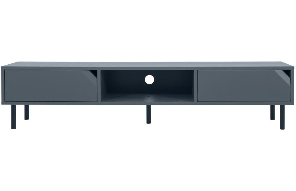Matně šedý lakovaný TV stolek Tenzo Corner 176,5 x 43 cm - Designovynabytek.cz