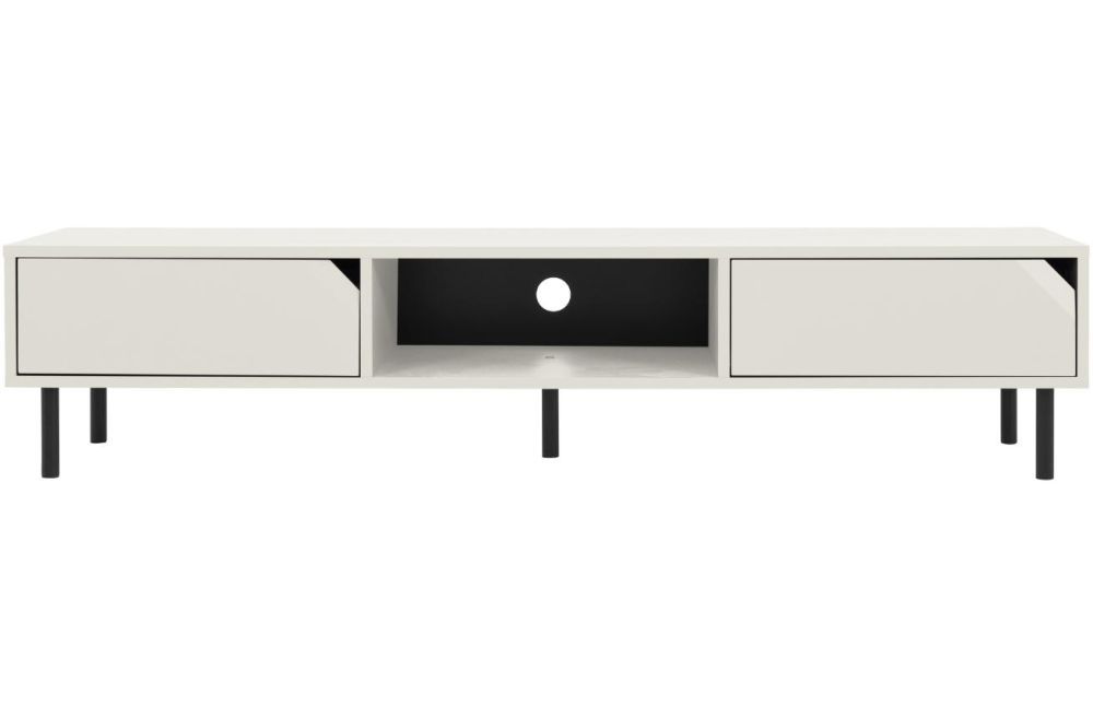 Matně bílý lakovaný TV stolek Tenzo Corner 176,5 x 43 cm - Designovynabytek.cz
