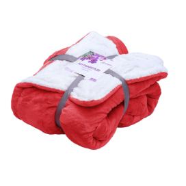 Luxusní červená beránková deka z mikroplyše, 150x200 cm