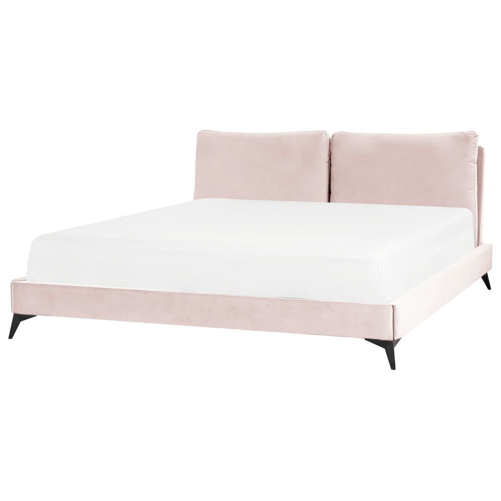 Sametová postel 180 x 200 cm růžová MELLE - Beliani.cz