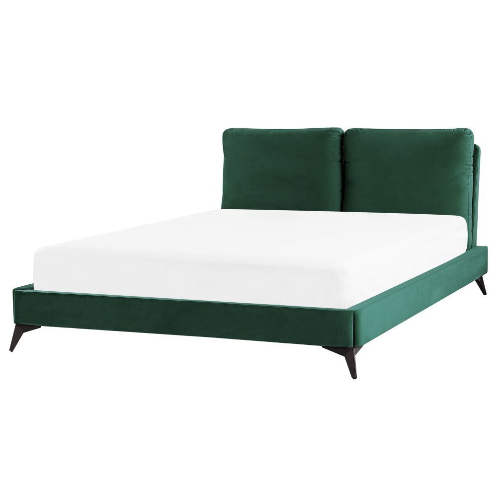 Sametová postel 160 x 200 cm zelená MELLE - Beliani.cz