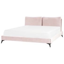 Sametová postel 180 x 200 cm růžová MELLE