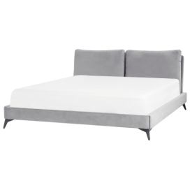 Sametová postel 180 x 200 cm šedá MELLE