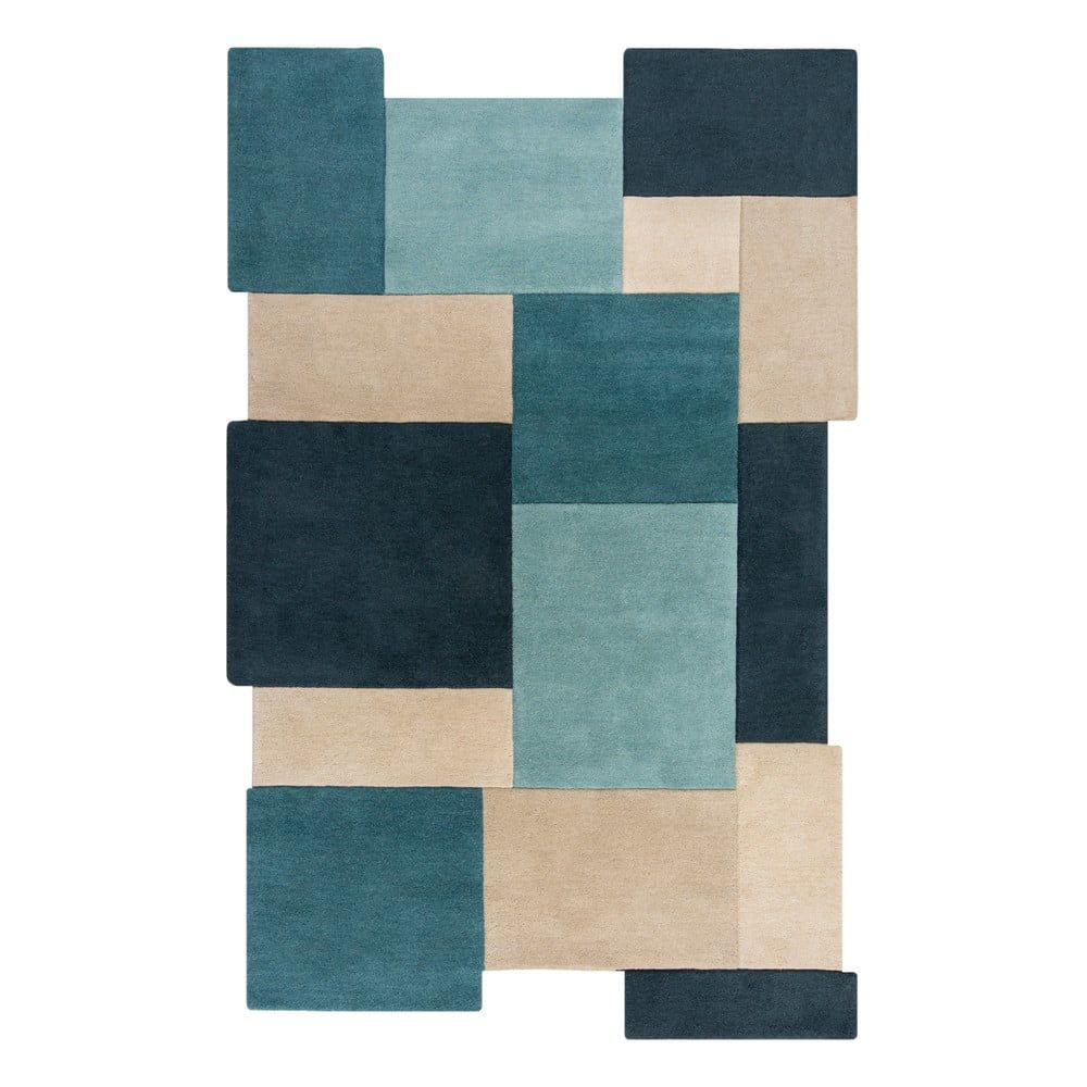 Modro-béžový vlněný koberec 290x200 cm Abstract Collage - Flair Rugs - Bonami.cz