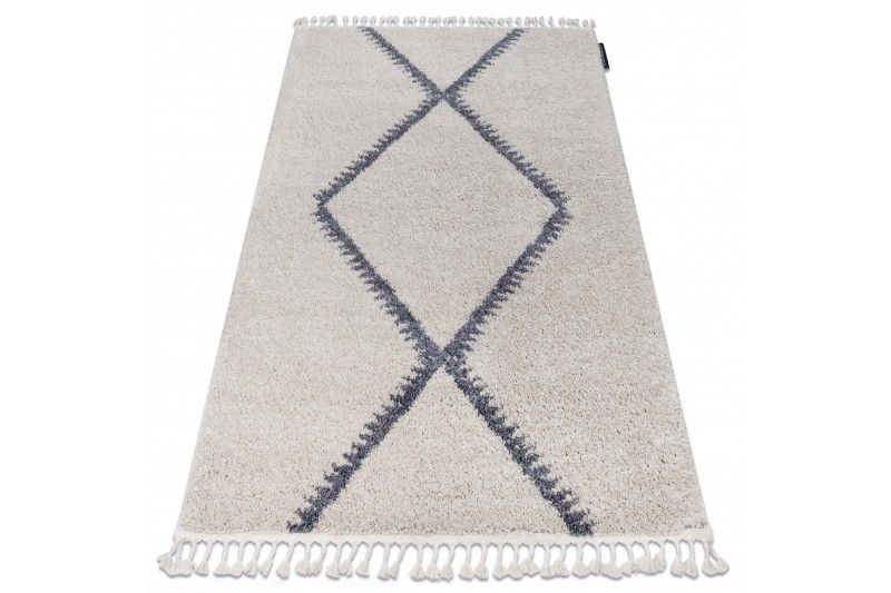Dywany Lusczow Kusový shaggy koberec BERBER MEKNES krémový, velikost 120x170 - Houseland.cz