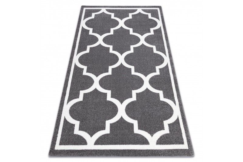 Dywany Lusczow Kusový koberec SKETCH KIERAN šedý  / bílý trellis, velikost 120x170 - Houseland.cz