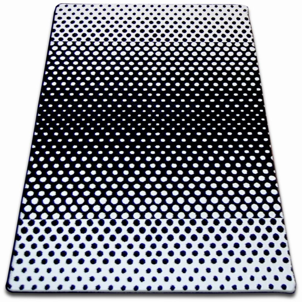 Dywany Lusczow Kusový koberec SKETCH JAMES bílý / černý - tečky, velikost 120x170 - Houseland.cz