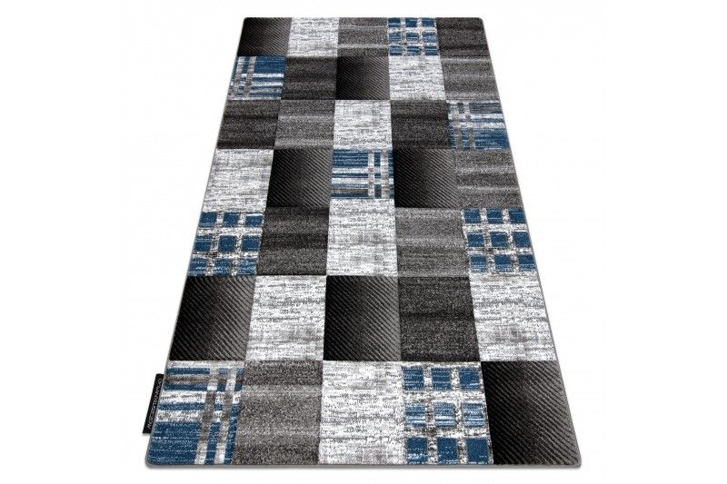 Dywany Lusczow Kusový koberec ALTER Siena čtverce/mřížka modrý, velikost 120x170 - Houseland.cz